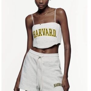 Zara Light Gray Harvard Top